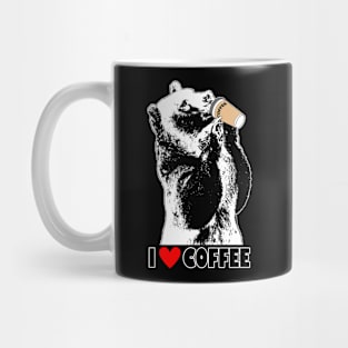 Funny Coffee Drinking Bear Gift For Coffee Lovers Mug